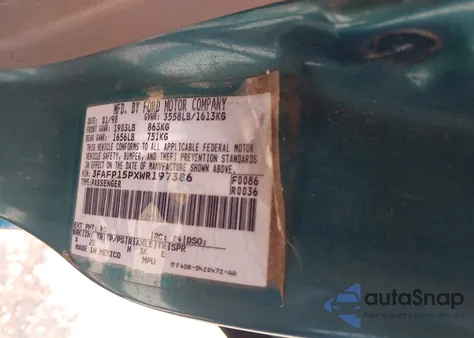 1998 Ford Escort Se from USA, damaged, VIN 3FAFP15PXWR197386